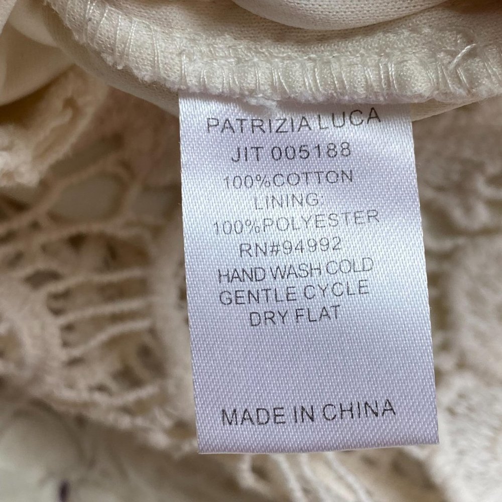 Patrizia Luca Womens Ivory Sleeveless Embellished Lace Top Large - Picture 4 of 8